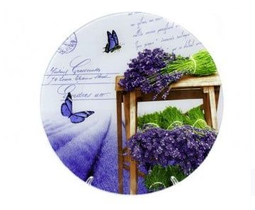 Блюдо скл. кругле  d.30  S027 Лаванда BLUE IN