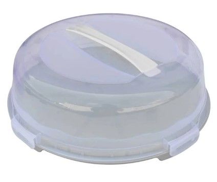 Тортовница круглая с крышкой и ручкой на защелках, d=30см, h=11см "Dunya plastik Мікс h