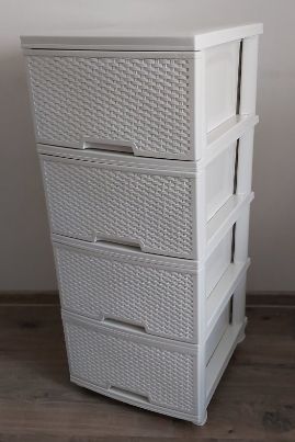 Комод 4ящ 350x450x860мм Ротанг "R" Білий h