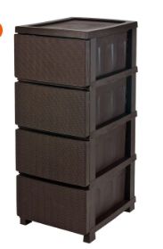 Комод 4ящ 350x450x860мм Ротанг "R" Коричневий h