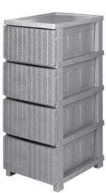 Комод 4ящ 350x450x860мм Ротанг "R" Металік h