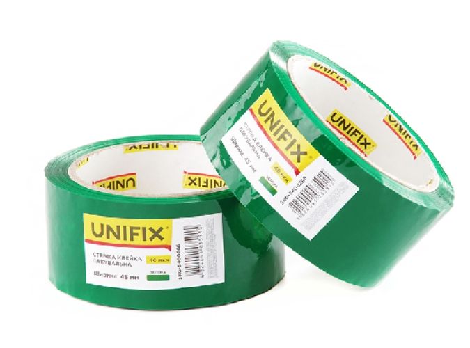 Стрічка клейка пакувальна 40 мкм 45 мм 200 зелена  (UNIFIX) K