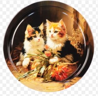 Блюдо емаль.д.37 Котики в кошику (шт) sk