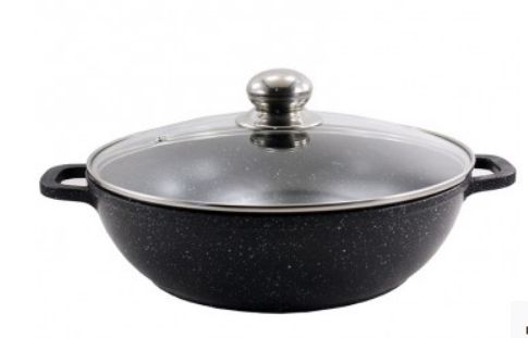 BL Каструля мілка  2,5 л алюм. з скл.кр  МАРМУР , антипригар,індукц. 0524 IN