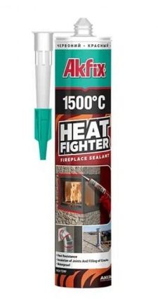 Герметик силікатний жаростійкий для печей i камiнiв Heat Fighter 1500 (чорний) 280 мл K