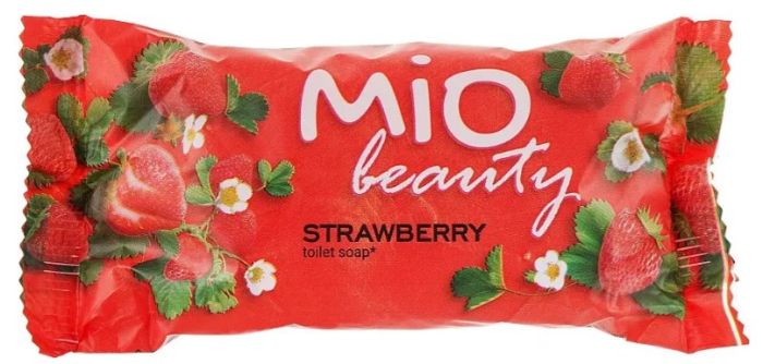 Мило туалетне косметичне тверде Mio Beauty Полуниця 125 г Червоний K