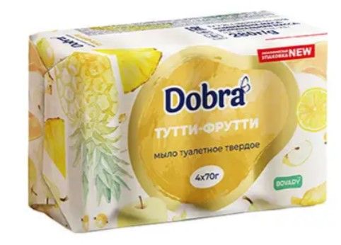 Мило туалетне косметичне тверде екопак  4х70 г Тутті фрутті Білий K