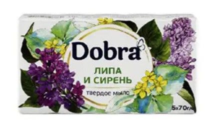 Мило туалетне косметичне тверде екопак  5х70 г Бузок і липа Білий K