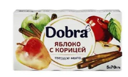Мило туалетне косметичне тверде екопак  5х70 г Яблуко з корицею Білий K