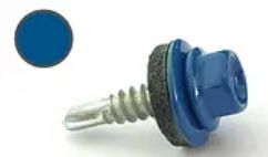 Саморіз з шест. гол. с шайб. EPDM 4.8х19 DIN 7504K RAL 5005 зі св. до мет. (пач. 50 шт.) K