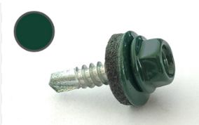 Саморіз з шест. гол. с шайб. EPDM 4.8х19 DIN 7504K RAL 6005 зі св. до мет. (пач. 50 шт.) K