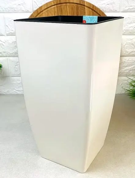Горшок д/цв. с вклад. "Квадро" 16*16*30см "УП" Білий h