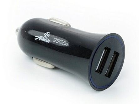 Автомобільний зарядний пристрій 2 USB (12 / 24V - 5V 2,1A) чорний K
