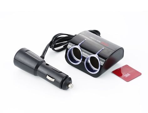 Розгалужувач прикурювача 2 виходи + 1 USB (12V - 5V 1A) K