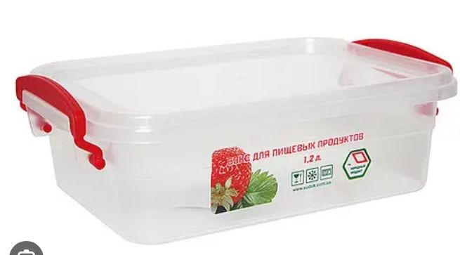 Контейнер для пищ.продуктов с зажимом (квадрат.) 1.2л. "НП" h