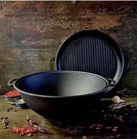 Казан узбекский WOK 8л с крышкой-сковородой гриль "SNT" h