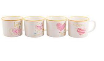 Кухоль  фарф. 300 мл  PINK LOVE,  кол. кор. SH25013 IN