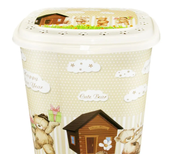 Корзина д/белья и игрушек 45л с рисунком Мишки "ELIF" Ведмедики h