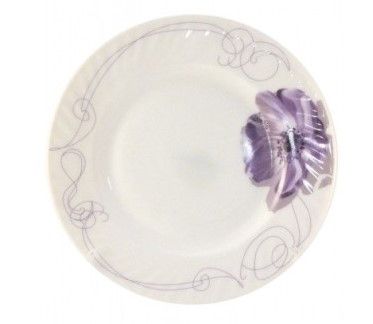 Тарелка стеклокерам 176мм 7" мелкая Purple Flower "HOZLAND lux" h