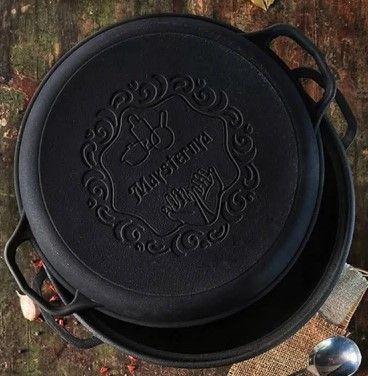 Казан узбекский WOK 8л с крышкой-сковородой "SNT" h