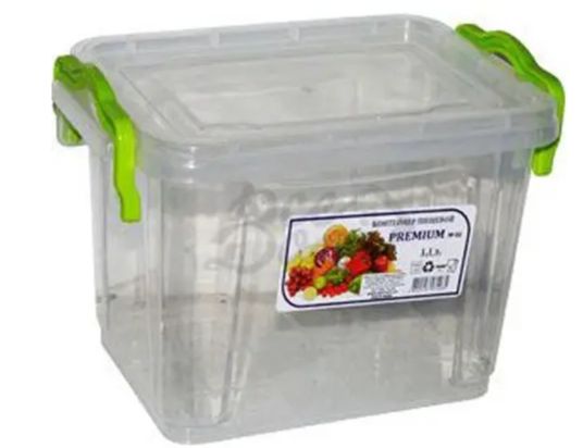 Контейнер для пищ.продуктов с зажимом (плоский) 1.8л "Ал" быт h