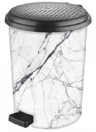 Ведра с педалью 3 в 1 (6л,10л,16л) с рисунком Белый мрамор "ELIF" Білий мармур h