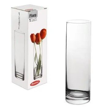 "Flora" h 265мм*8см ваза  стекло "Ph" h