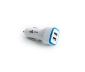 Автомобільний зарядний пристрій 2 USB (12 / 24V - 5V 2,1A) квадрат, білий K