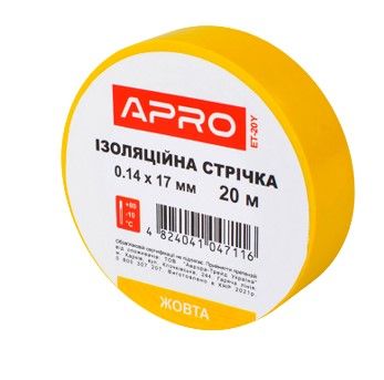 Ізоляцiйна стрiчка  жовта 0.14х17 мм 20 м K