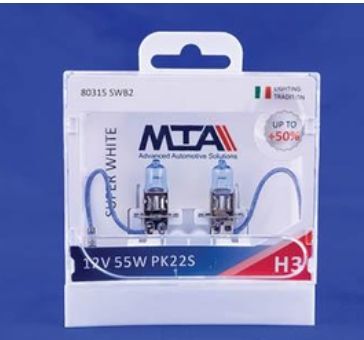 H3 12V 55W PK22S SUPER WHITE +50% (2 шт.) K