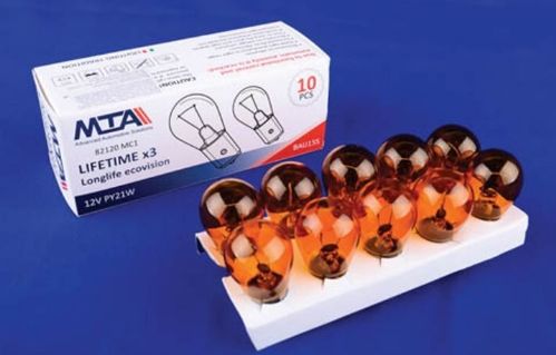 12V PY21W BAU15S (оранж.) 1 contact картон (10 шт.) K