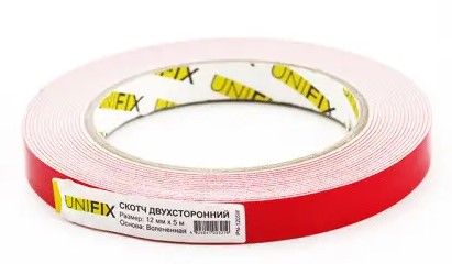Стрічка клейка двостороння на вспіненій основі 12 мм 10 м біла K