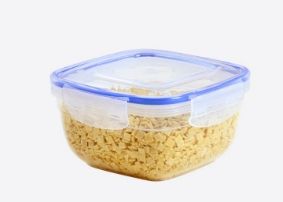 Контейнер для пищ. продуктов с зажимами гермет. квадр. 900мл "Dunya plastik" h