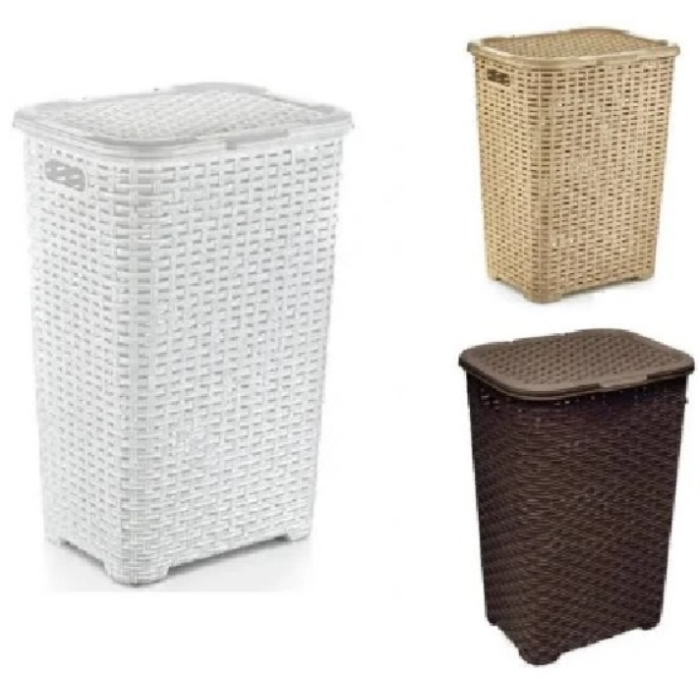 Корзина д/белья 45л, ротанг "Dunya plastik" Білий h