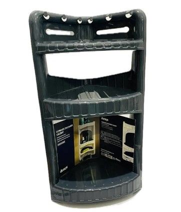 Полка для ванной угловая (3 полки+ крючки) "Dunya plastik" Капучіно h